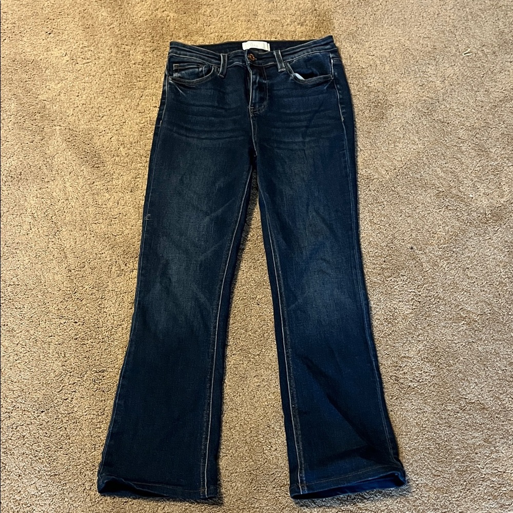 Elegant Dark Blue Boot Cut Jeans for Women